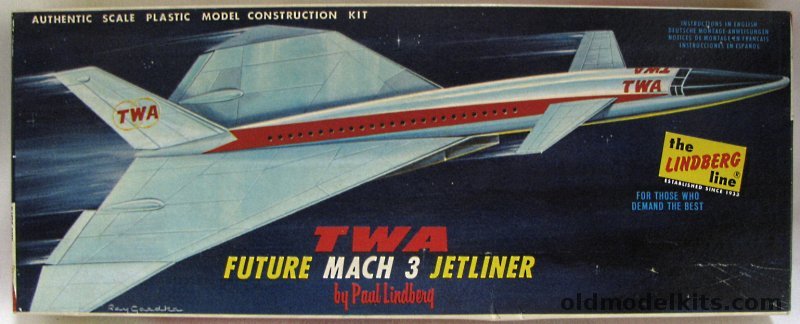 Lindberg 1/169 TWA Future Mach 3 Jetliner - (XB-70 / B-70 Civil Version), 573-98 plastic model kit